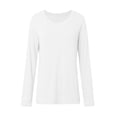 thumbnail image 3 of Women's V Neck Long Sleeve Solid Color Top T Shirt Valentines Day Shirts for Women Miss Long Sleeve Shirts for Women Women Shirt Loose Long Sleeve Compression Shirt Shirt for Women Fashion Light Long, 3 of 5