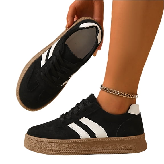 Women's Lace-Up Round Toe Platform Shoes