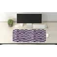 thumbnail image 2 of Chevron Computer Mouse Pad, Zig Zag Arrows Geometric Symmetric Pattern Retro Old Design, Rectangle Non-Slip Rubber Mousepad Large, 31" x 12" Gaming Size, Purple White Black, by Ambesonne, 2 of 2