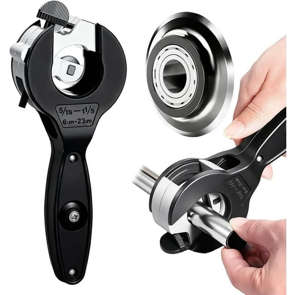 Heavy-Duty Ratcheting Pipe Cutter | 2-in-1 Close Quarters Tool (5/16,1-1/8 inch) | Replaceable Alloy Steel Blade for PVC/PPR | for Home Working (0.23" to 0.9" (6-23mm)) | （LR 1 PCS）