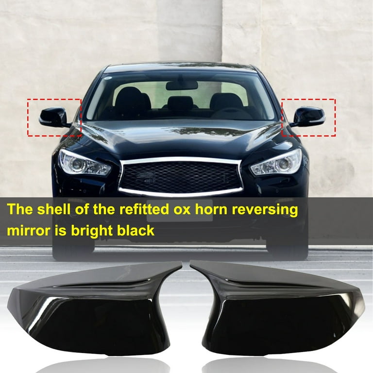 2Pcs Car External Outside Rearview Mirror Cover Wing Door Side