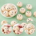 thumbnail image 4 of 30pcs 1.3'' Round Wooden Beads Natural Wood Beads Large Wood Ball Beads Loose Spacer Beads with Face for Jewelry Making Home Decor Macrame Christmas Tree Farmhouse Garland Decor, 4 of 6