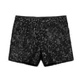thumbnail image 4 of KHONTS Women's Sparkle Sequin Shorts Elastic High Waist Glitter Booty Shorts for Parties and Festivals Black M, 4 of 4