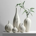 thumbnail image 3 of Vintage Cream Ceramic Vase Arrangement Living Room Decorative Flower Arrangement Multiple Sizes Available, 3 of 6
