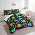 thumbnail image 3 of Castle Fairy Teens Animal Dinosaurs Bedding Comforter Set 7 Pieces,Floral Rainbow Full Bedding Set Lightweight,Abstract Gradient Fitted Sheet Flat Sheet,Lightweight Room Decor,Reversible, 3 of 8