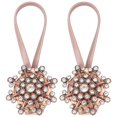 thumbnail image 1 of Abrazaderas magnéticas para cortinas con flores de cristal y resortes con hebilla plateada de cristal Color de oro rosa, 1 of 8