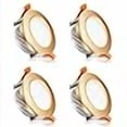 thumbnail image 3 of YGS-Tech 3 Inch LED Recessed Lighting, Dimmable Downlight 5W(40W Halogen Equivalent), 2700K Ultra Warm White Ceiling Light, CRI80, Gold Trim with LED Driver(4 Pack), 3 of 4
