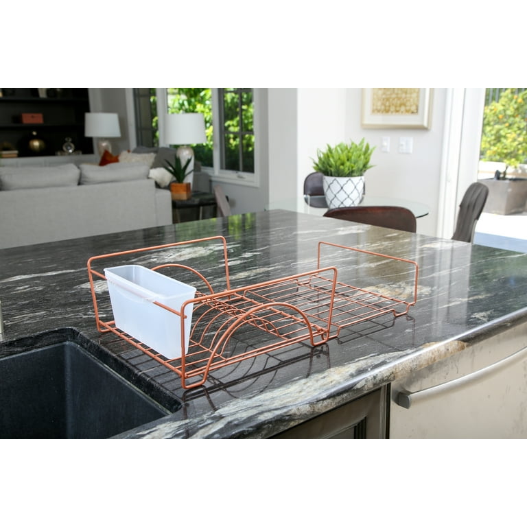 Smart Design Dish Drainer Rack with in Sink or Counter Drying - Chrome
