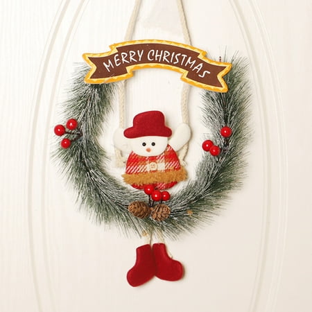 

GUZOM Hanging Ornaments- Christmas Decoration Pendant Flocking Old Snowman Deer Decoration House Number