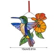 thumbnail image 3 of YOHAVEN Hummingbird Stained Glass Window Hanging Ornament, Colorful Sun Catcher Pendant with Chain, Decorative Glass Art Decor for Home Kitchen Living Room Gift, 3 of 5