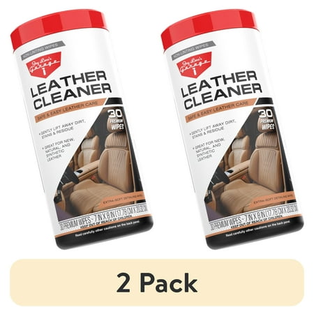 (2 pack) Jay Leno's Garage Leather Cleaner Wipes (30 Count) - Clean & Protects Car Leather Surfaces