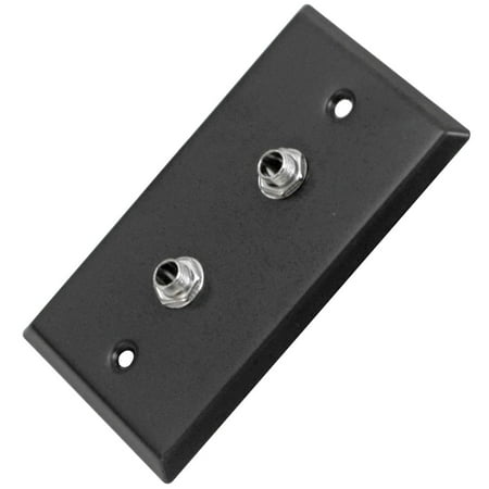 Steel Blank Wall Plate - Seismic Audio Black Stainless Steel Wall Plate - Dual 1/4