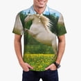thumbnail image 1 of Balery Horse Rearing Up In The Field Camisa Polo de Hombre con Estampado, de Manga Corta y Tejido Medio, Camisa Tipo Golf Polo-X-Large, 1 of 6