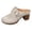 Khaki, variant on Womens Chunky Heeled Sandals Mules Round Toe Slip On Slides Casual Comfy Shoes Adjustable Buckle Clogs Summer Non-Slip Shoes Fashion Outdoor Sandals