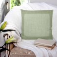 thumbnail image 3 of Sage Green Geometric 14x14 Pillow Covers Set of 2, Green Greek Key Design Burlap Modern Art Throw Pillow Covers Decorative Couch Cushion Case, Microfiber Square Pillowcases for Bedroom Living Room, 3 of 7