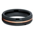 thumbnail image 2 of Silly Kings Jewelry Rose Gold Tungsten - Wedding Band - Black Tungsten Ring - Brush Black (8.5), 2 of 3