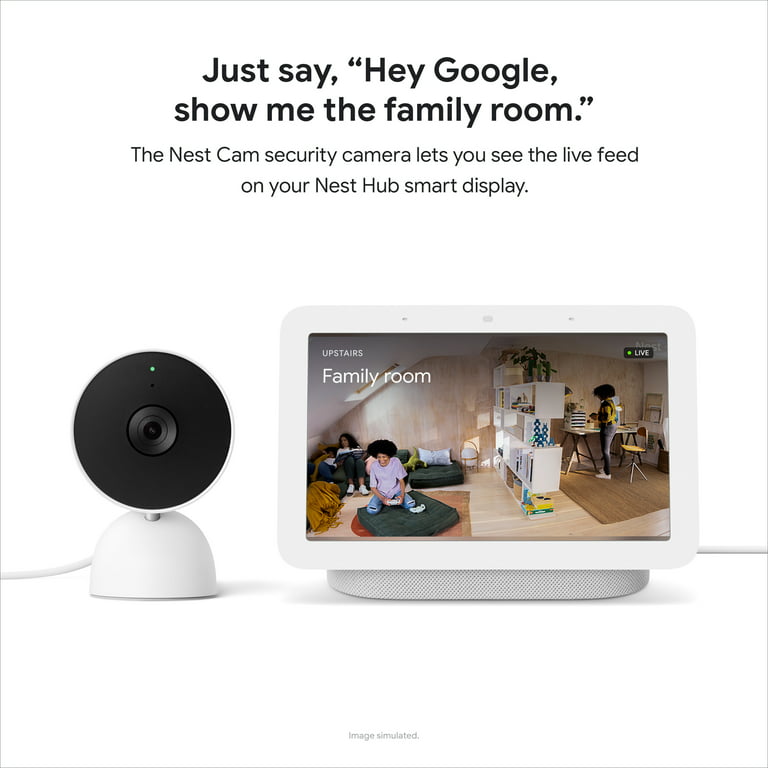 Google Nest Cam (Indoor, Wired) - Security Camera - Snow - Walmart.com