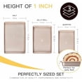 thumbnail image 5 of Baking Sheet Pan Set of 3, Cookie Sheets for Oven, Nonstick Half/Quarter/Jelly Roll Pans with Diamond Texture Pattern, 0.8mm Thick Heavy Duty Cookie Tray, Champagne Gold, 5 of 7