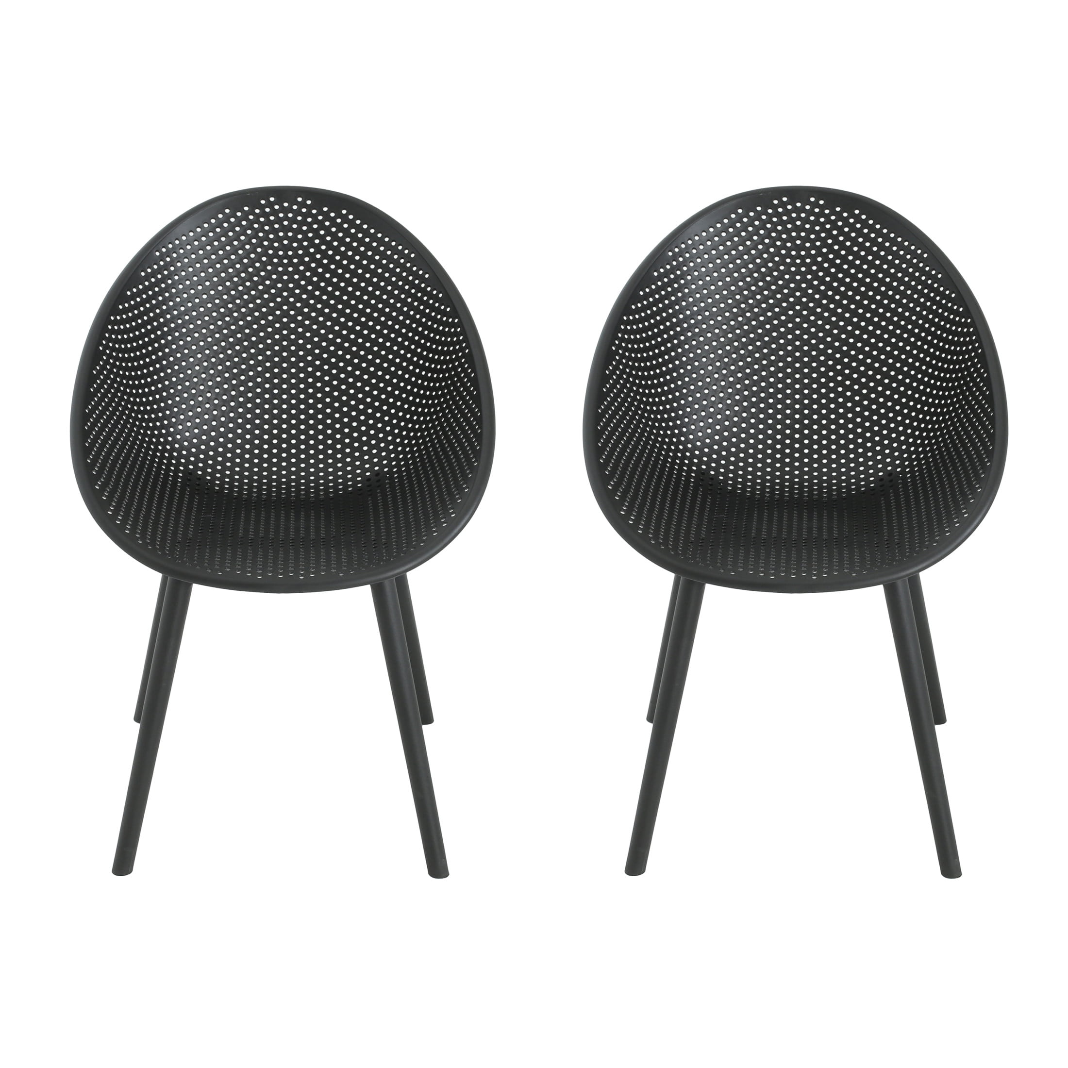 Stylish & Durable Dining Chair, PP, Black (Set of 2)