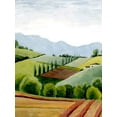 thumbnail image 2 of Popp, Grace 25x32 Black Ornate Wood Framed with Double Matting Museum Art Print Titled - Tuscan Valley Sketch II, 2 of 4