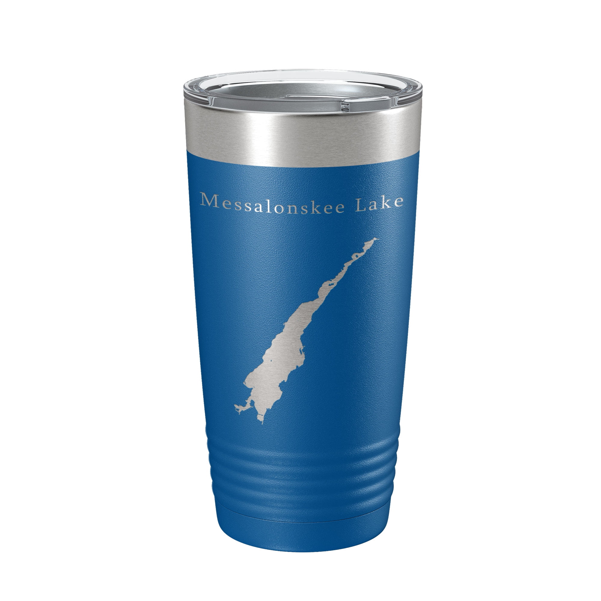 Messalonskee Lake Map Tumbler Travel Mug Insulated Laser Engraved Coffee Cup Maine 20 Oz Royal 3849