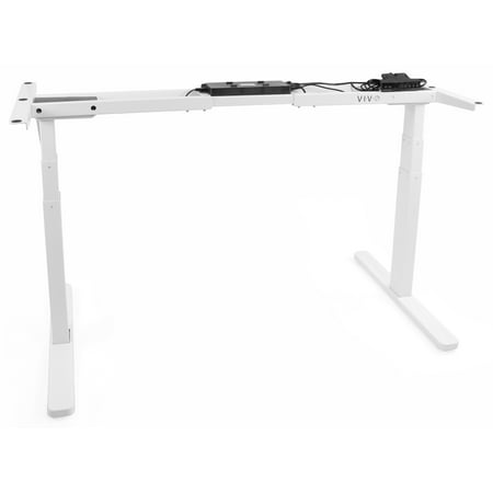 VIVO White Electric Dual Motor Stand Up Desk Frame | Standing Height Adjustable Workstation Desk Legs