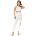 thumbnail image 3 of Sakkas Matte Liquid High Waist Stretch Leggings - Made in USA - Off White - Medium, 3 of 6