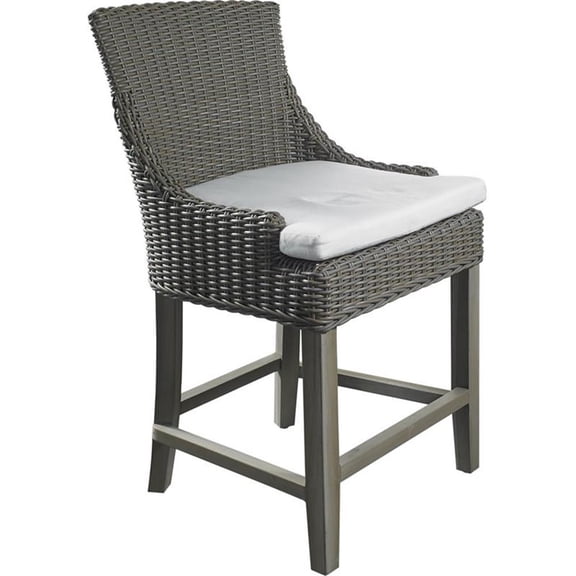 Padma's Plantation Alfresco Wicker Patio Counterstool in Kubu Gray