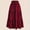 Wine Red, variant on ZOELNIC Women's Plus Size Midi Skirt Elastic High Waisted Summer Pleated Beach Casual Skirts, 0XL-5XL