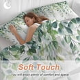 thumbnail image 5 of Spring Eucalyptus Leaves Bedding 3 Piece Duvet Cover Set Full Size, Botanical Summer Soft Microfiber Comforter Cover with Zipper Closure & Pillowcases, Wrinkle & FadeResistant Quilt Cover, 5 of 9