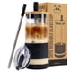 thumbnail image 1 of Vasos de vidrio Pandaloo con tapas y pajitas, 600 ml, Black Saphir, 1 of 7