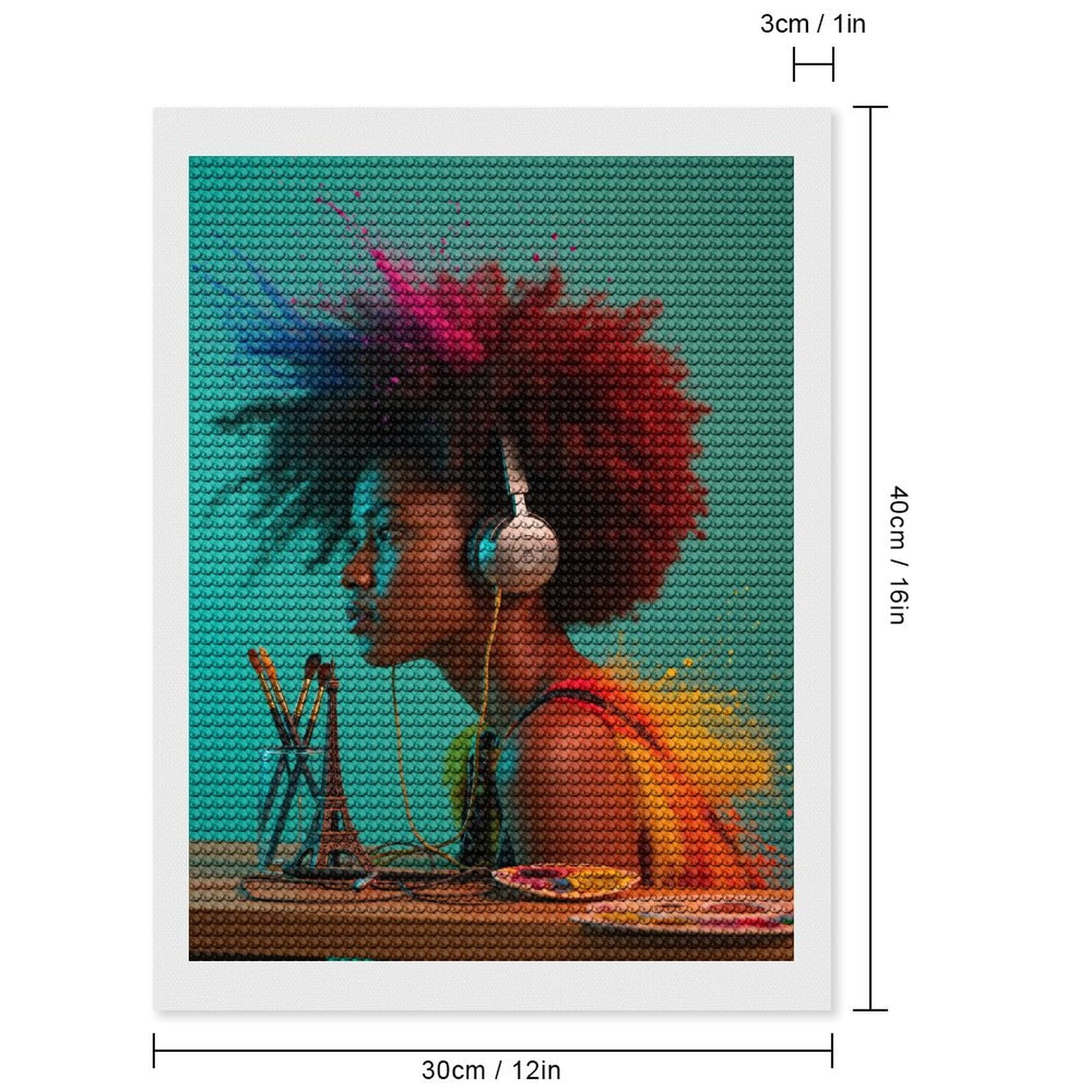 Diamond Art Kits for Adults - Creative Expression With Headphones 5d Diamond Painting for Adults, Diamond Art for Adults Beginners, Frameless Diamond Painting Kits for Adults for Home Wall Decor