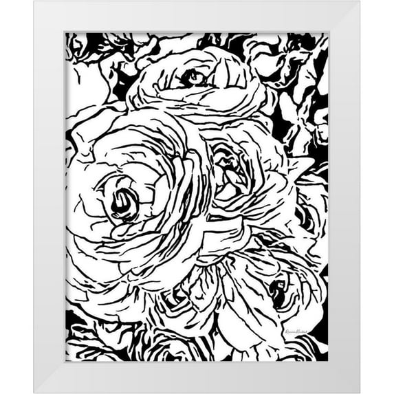 Murdock, Ramona 26x32 White Modern Wood Framed Museum Art Print Titled - Roses No. 1