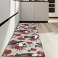 thumbnail image 4 of Beige Skull Crow Flower Pattern Kitchen Rug Mat,Kitchen Runner Rugs Non Skid Washable,Decorative Kitchen Floor Mats for Kitchen,Sink,Laundry,17"X47", 4 of 5