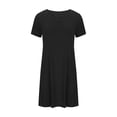 thumbnail image 4 of Women's Long Tunic Tops to Wear with Leggings Summer Short Sleeve Loose Fit Dressy Shirts M-5XL, 4 of 6