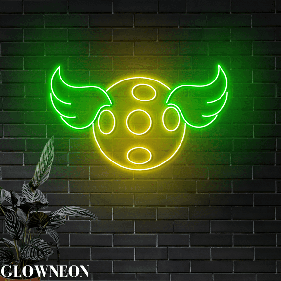 Glowneon Pickleball Ball Wings Neon Sign, Pickleball Court Led Sign