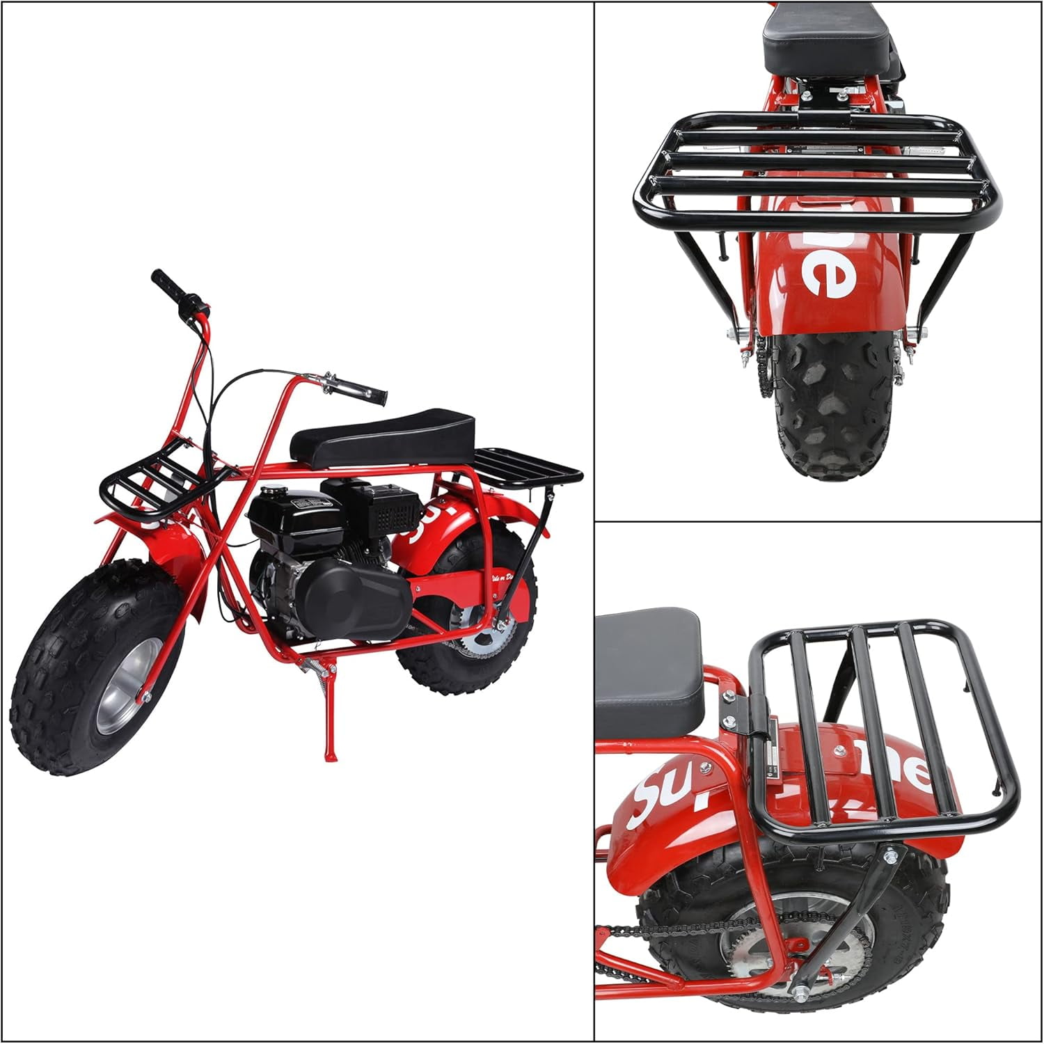 coleman mini bike carrier Mini Bike Rear Cargo Rack Fit for Coleman CT200U BT200X CT200U-EX CT200U-A  Trail 200 Axis M200 Predator 212cc 196cc 6.5hp Minibike Off-Road Heavy Duty  Back Components with Bracket Assembly Kit