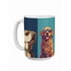 thumbnail image 1 of Taza de cerámica 445 ml con diseño ilustrado de perros modernos, 1 of 7