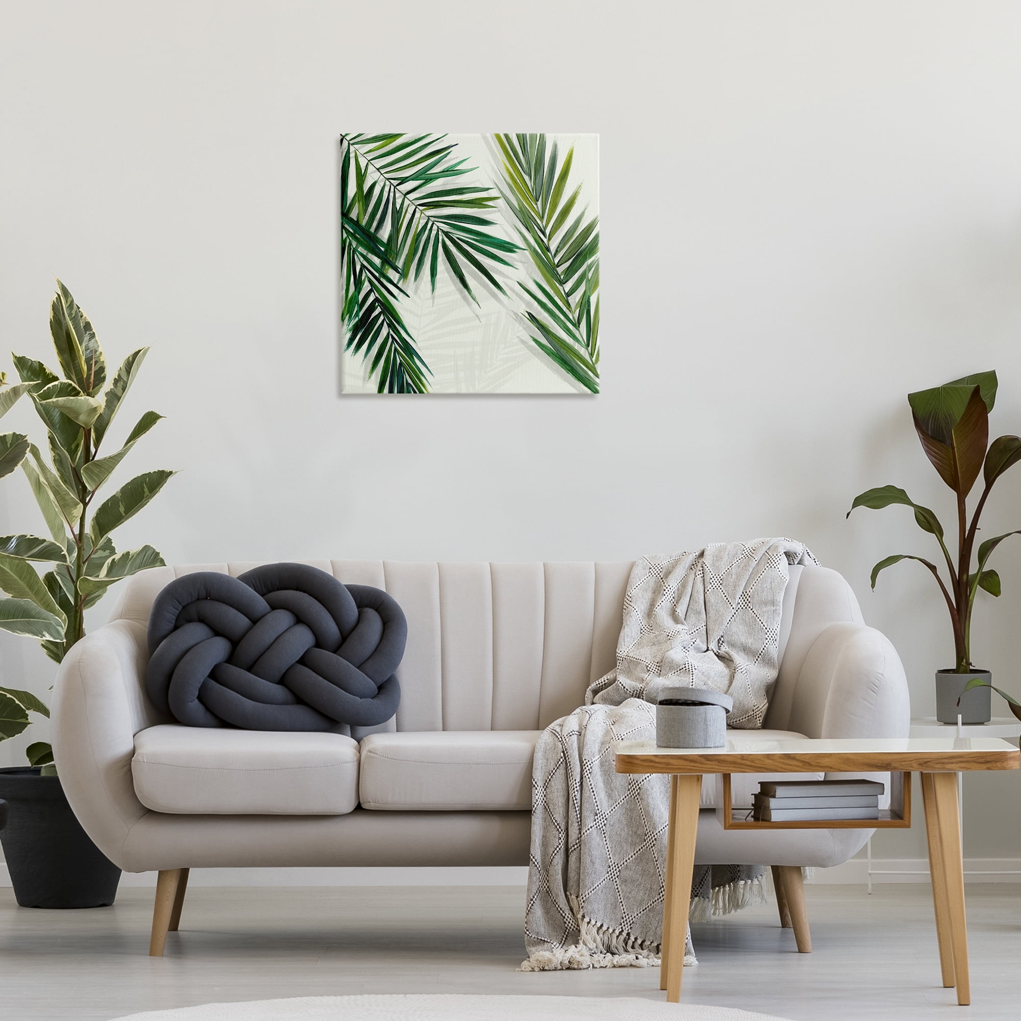 Stupell Industries Restful Palms with Shadows Plants & Flowers Painting Wrapped Canvas Art Print Wall Art, 24 x 24