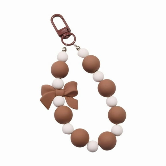 Bowknot Keychain Beaded Keyring Backpack Handbag Pendant Creative Car Key Chain Sweet Bows Bag Charm Decorations