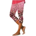 thumbnail image 2 of Jjayotai Womens Pants, High Waisted Yoga Pants for Women, Women's High Waist Yoga Pants, Summer Trousers, Floral Printed Slim Capris Pants, Compression Leggings for Women Multicolor^ L, 2 of 5