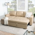 thumbnail image 4 of Naomi Home Perry Modern Sectional Sofa with Storage Chaise-Color:Beige,Fabric:Air Leather, 4 of 11