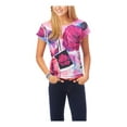 thumbnail image 2 of Aeropostale Womens Floral Graphic T-Shirt, Purple, Juniors, Medium, 2 of 2