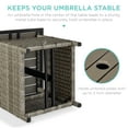 thumbnail image 4 of Best Choice Products Wicker Rattan Patio Side Table Outdoor Furniture for Garden, Pool, Deck w/ Umbrella Hole - Taupe, 4 of 7