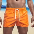thumbnail image 6 of zeranth Summer Low-rise Elastic Waistband Drawstring Beach Surfing Shorts Breathable Side Irregular Trim Men Swimwear Shorts, 6 of 7