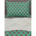 thumbnail image 3 of Modern Comforter & Sham Bedding Set, Ladybugs with Little Star Motifs Spring Nature Pattern on Blue Background, 3 pcs Duvet Set Microfiber Filling Quilt, 5 Sizes, Teal Red Black, by Ambesonne, 3 of 4