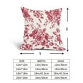 thumbnail image 5 of Red Floral Block Print Pillow Covers 16x16 Inch Set of 2, Vintage Floral Spring Decorative Throw Pillow Cases Boho Cushion Covers Rustic Decoration Gift Farmhouse Home Sofa Couch Bedroom Decor, 5 of 7