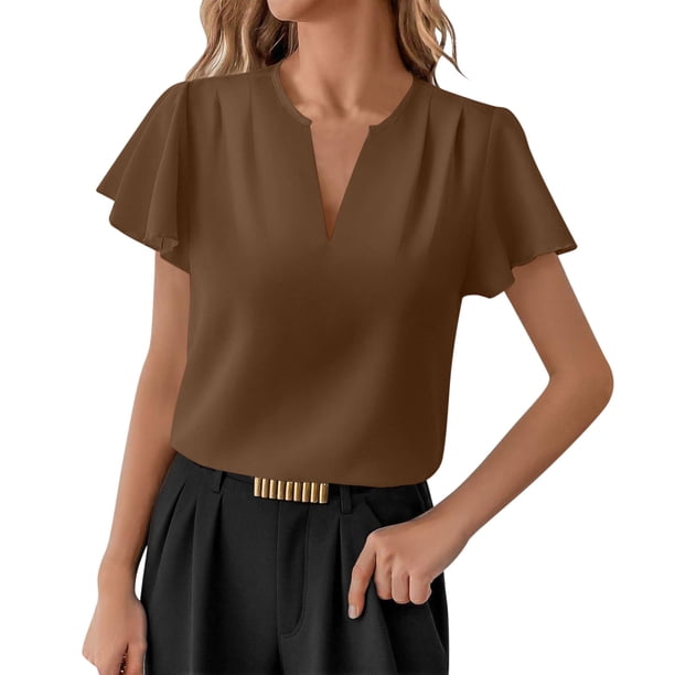 Camisetas de Mujer Suelto Ajuste Cuello Casual Lindo Impreso Suelto Blusa de Verano de las Señoras Superior, Tops de Verano de las Mujeres Suelto Ajuste