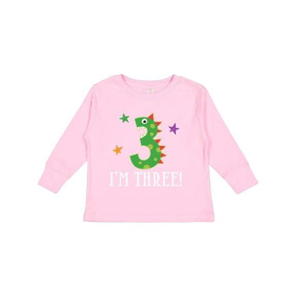 Inktastic 3rd Birthday Dinosaur Party Boys or Girls Long Sleeve Toddler T-Shirt