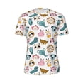 thumbnail image 5 of Wukai Cartoon Animals Print Men's Short-Sleeved Mesh T-Shirt,Quick-Dry Short Sleeve Workout T-Shirt-Small, 5 of 8